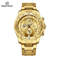 NAVIFORCE NF8020 Men's Luxury Leisure Watch Men's Top Brand Multifunction Sport Men Watch Waterproof Automatic Date Watch Men's - Golden Golden